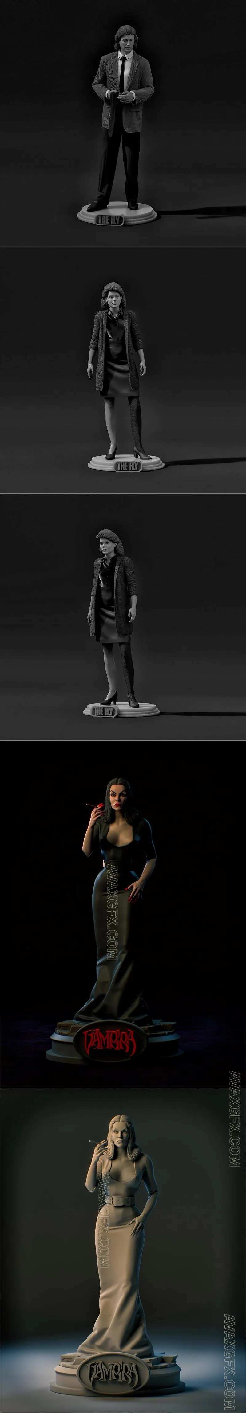 We Make Monsters - Seth Brundle and Veronica and Vampira - STL 3D Model