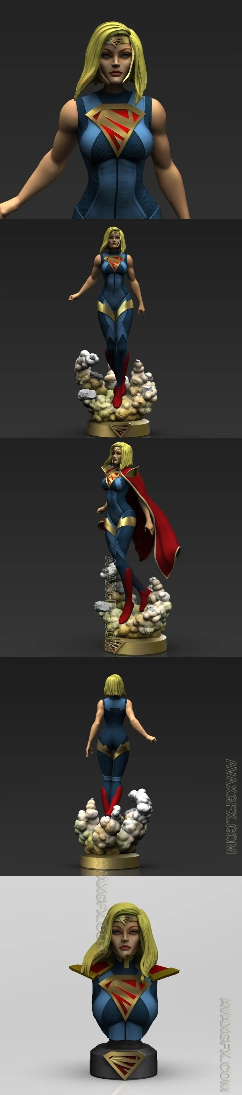 CG Pyro Digital Artist - Supergirl from Injustice Superman of DC Comics - STL 3D Model