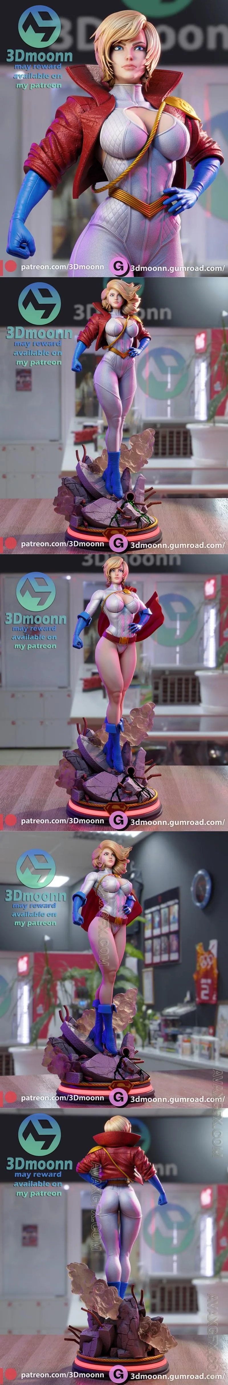3Dmoonn - Power Girl - STL 3D Model