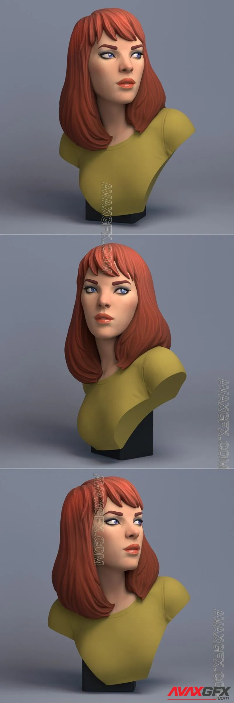 Mary Jane Statue Bust - STL 3D Model