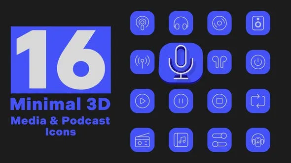 Minimal 3D - Media & Podcast Icons 51810706 Videohive